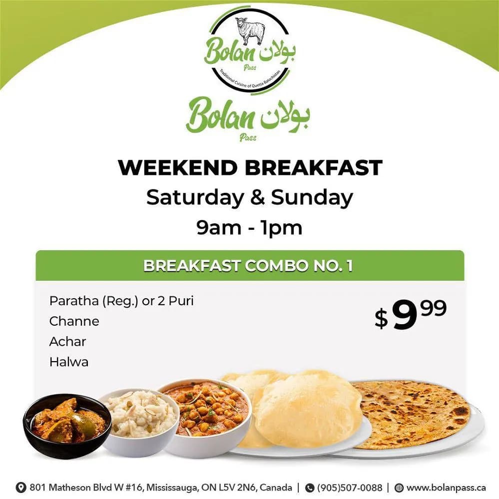 Breakfast Combo 1 Weekend Only Sat and Sun at 10am to 2pm